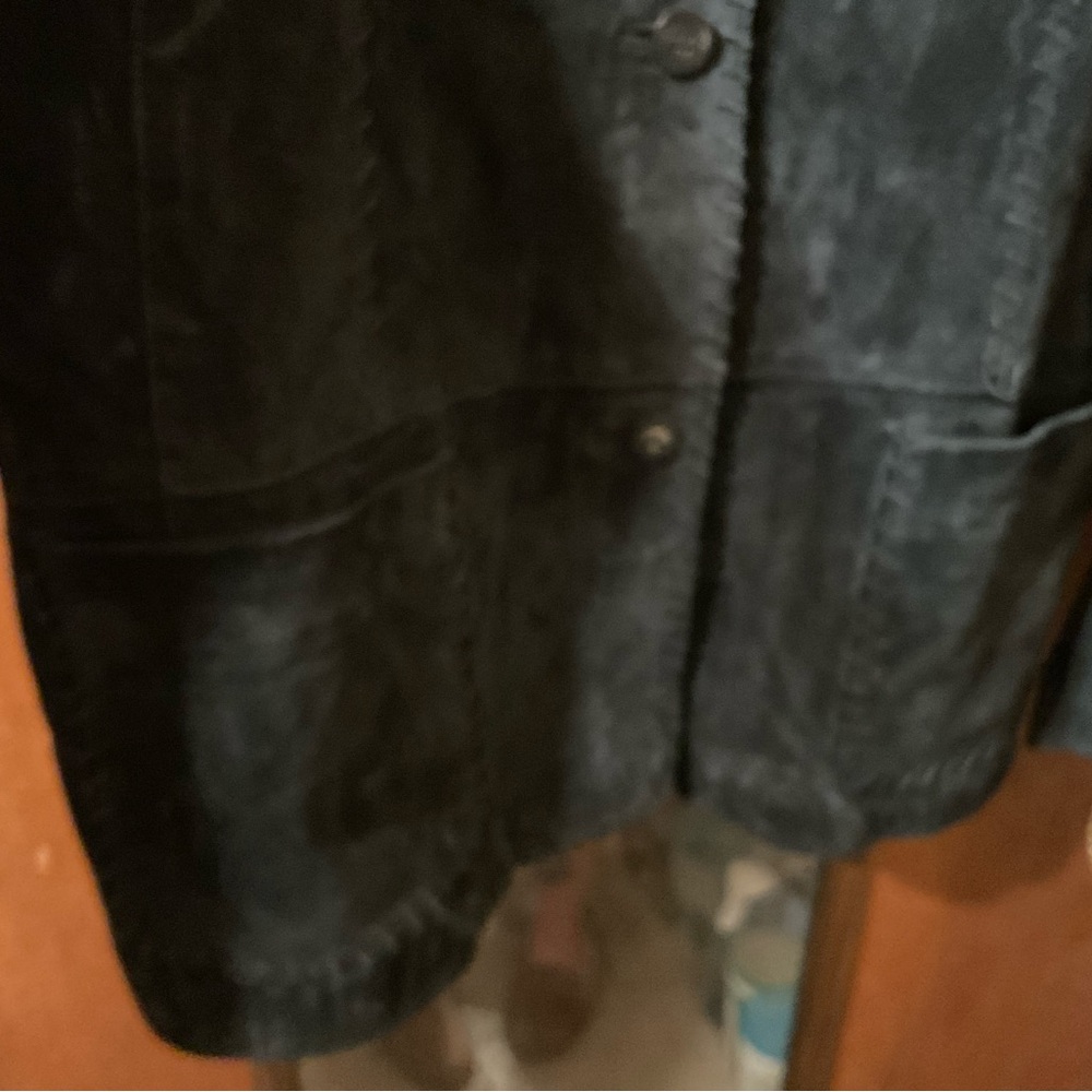 Lee SUEDE Black Blazer BUTTON JACKET with Classic Lapel and Textured Finish - Picture 4 of 9